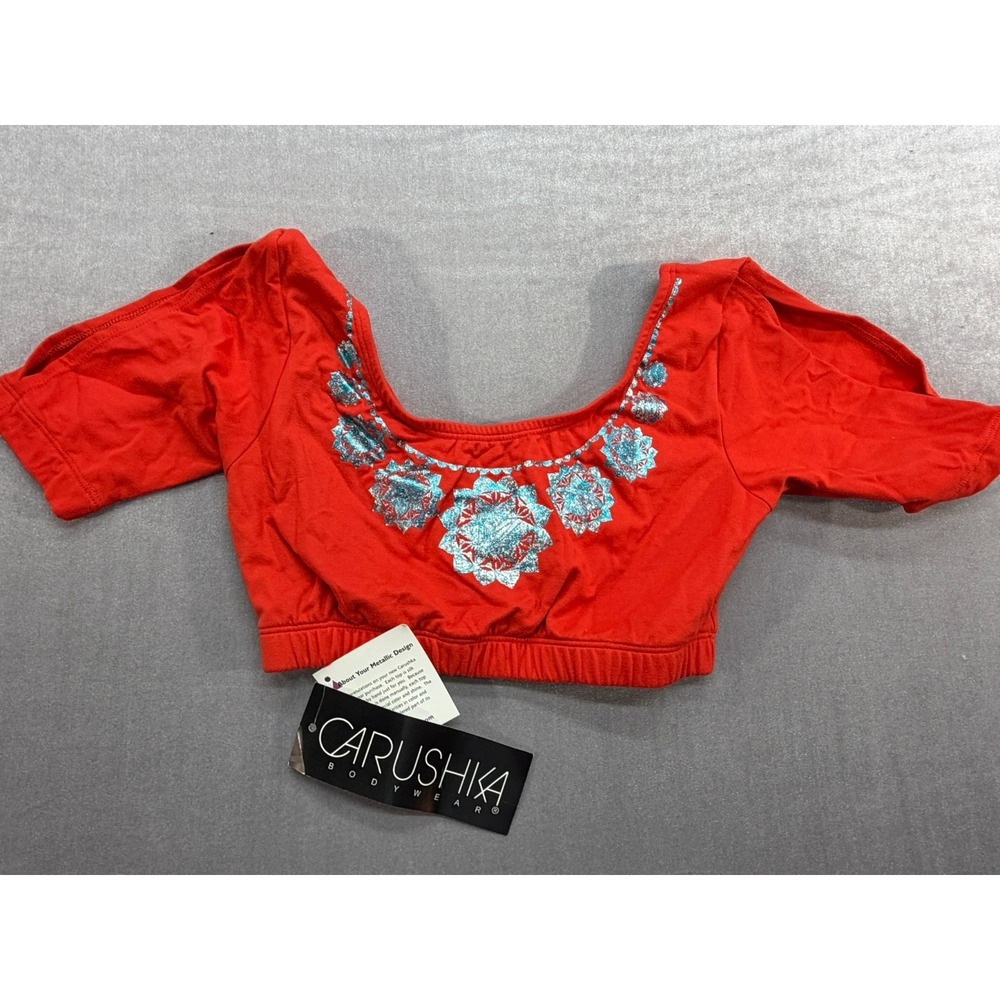 Vintage New with Tags Carushka Bodywear Harem Top Flame‎ Small Red